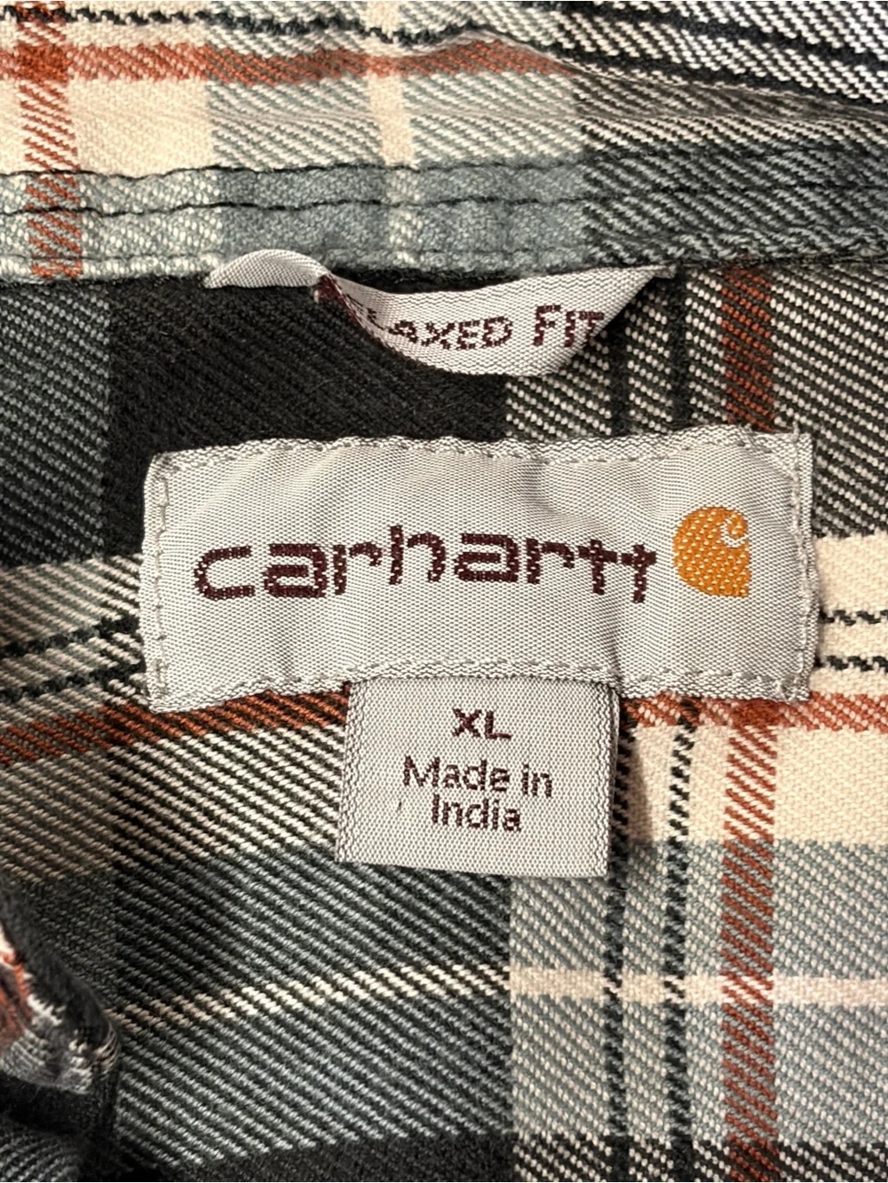 Carhartt Men's Plaid Button-Down Shirt - Black, Blue & White